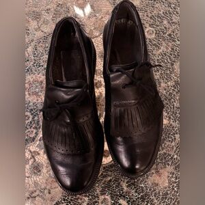 Mephisto Classic Black Leather Men's Golf shoes